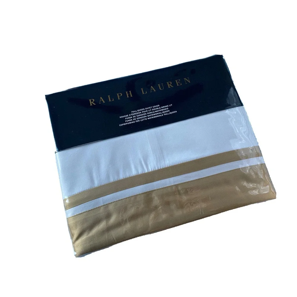 Ralph‎ Lauren Bowery Duvet Cover Full / Queen Polished Bronze $400